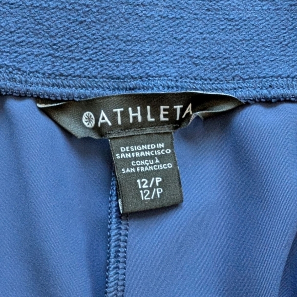 Athleta Stellar Tight Pants Enchanted Blue Ankle Zippers Women's size 12 Petite - Picture 9 of 14